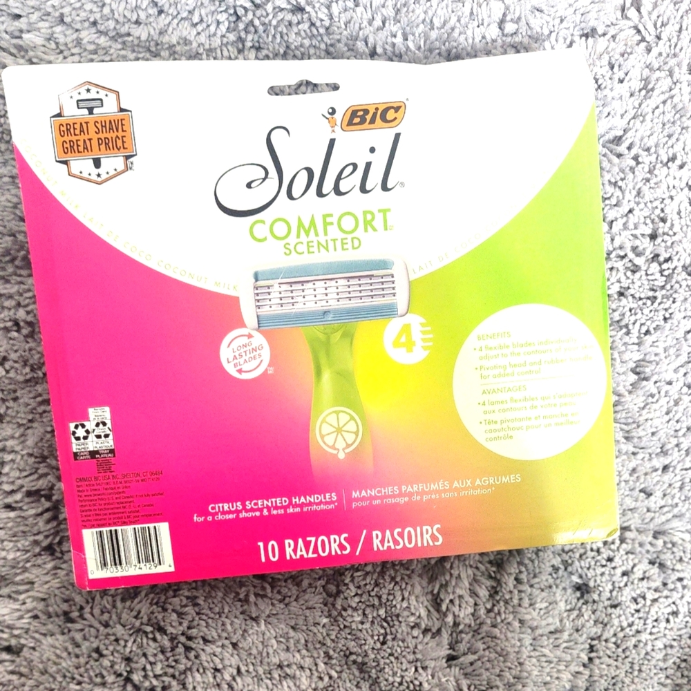 Bic soleil comfort scented razors 10 pack.